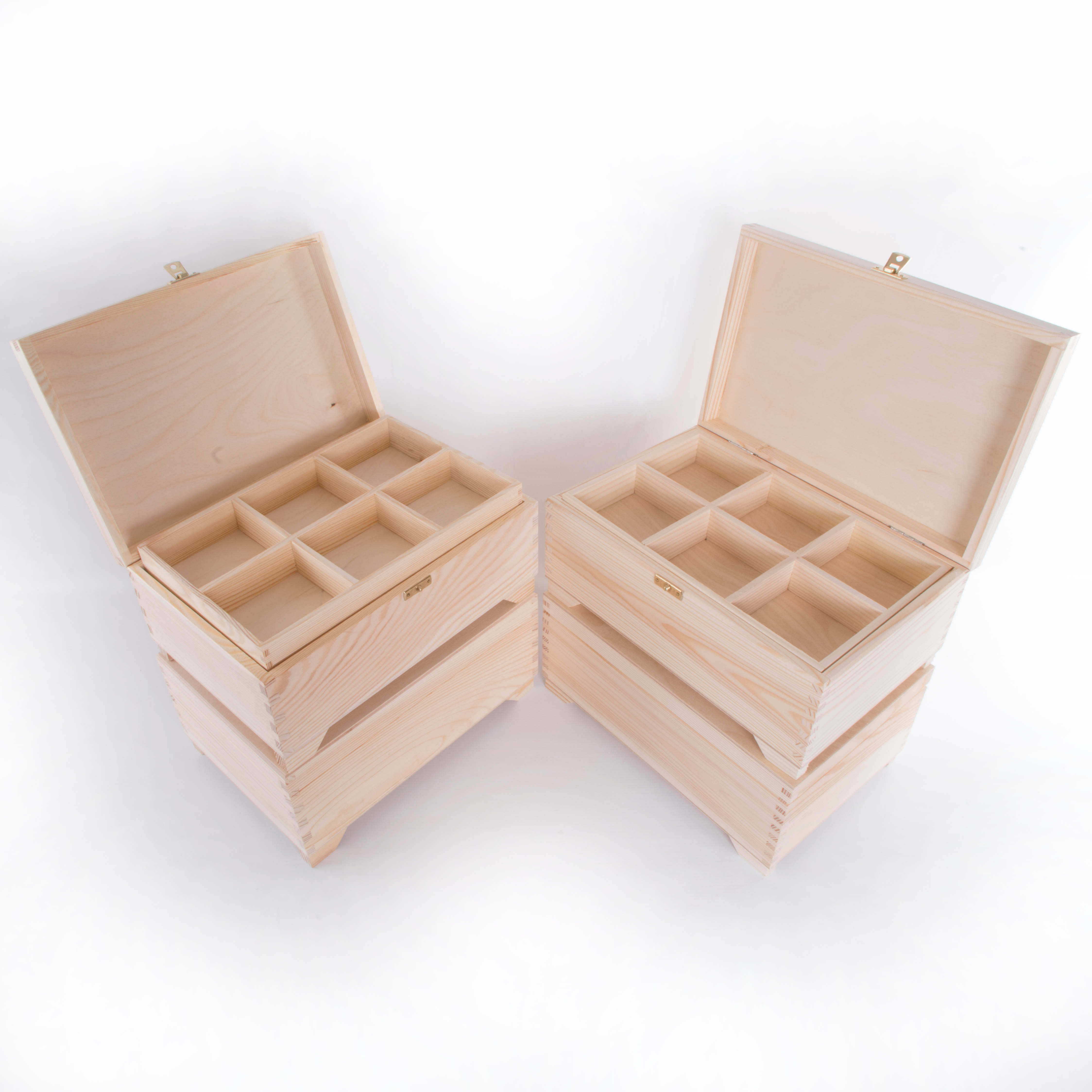 Details About Large Wooden Pinewood Trinket Keepsake Jewellery Box Memo Boxes With Dividers