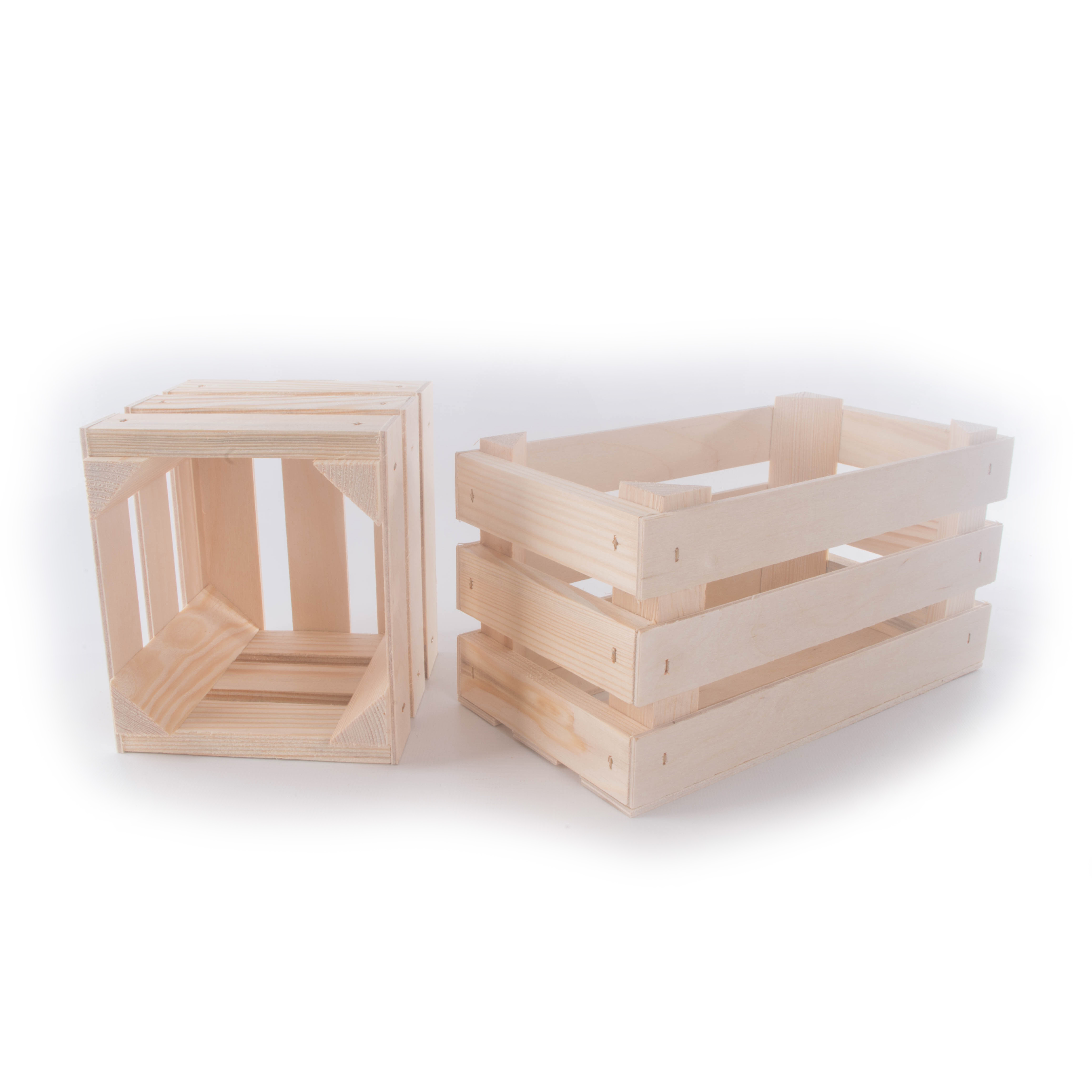 Small Wooden Crates Square Or Rectangular Display Shelf Retail Box Craft Diy Ebay