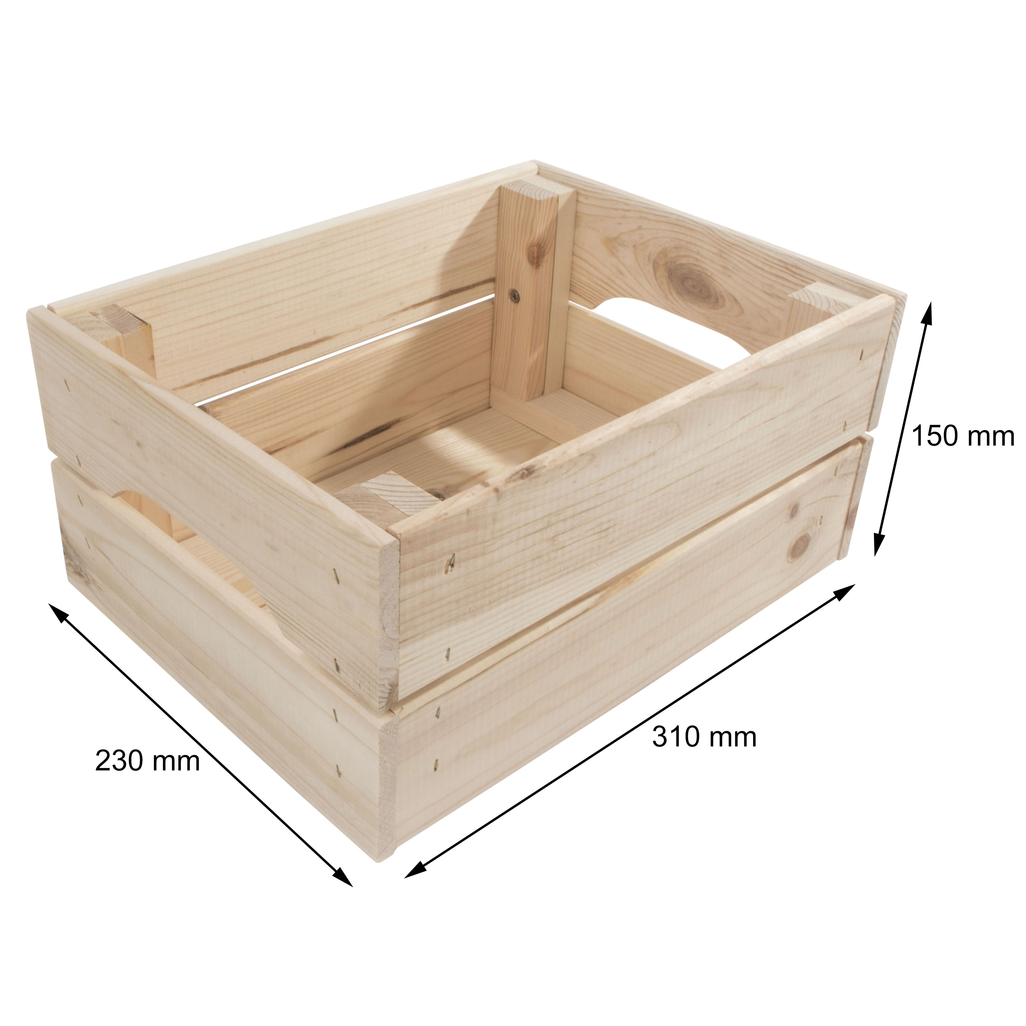 Decorative Wooden Crate 31x23x15 Cm Unpainted Vegetable Apple Storage Box 7625820810986 Ebay