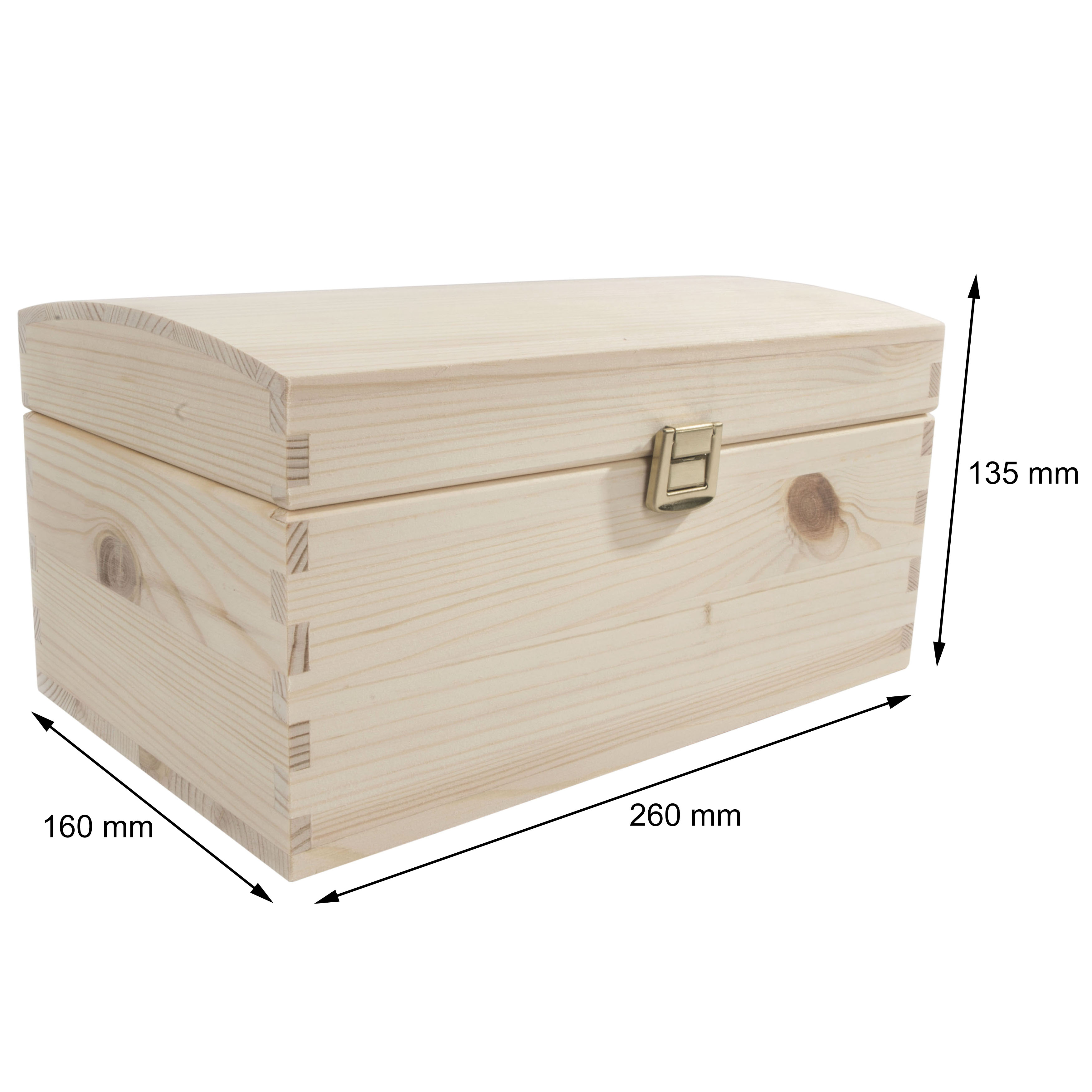Medium size pine wooden box 16x11.5x9.5CM RN124 storage box chest trunk case 