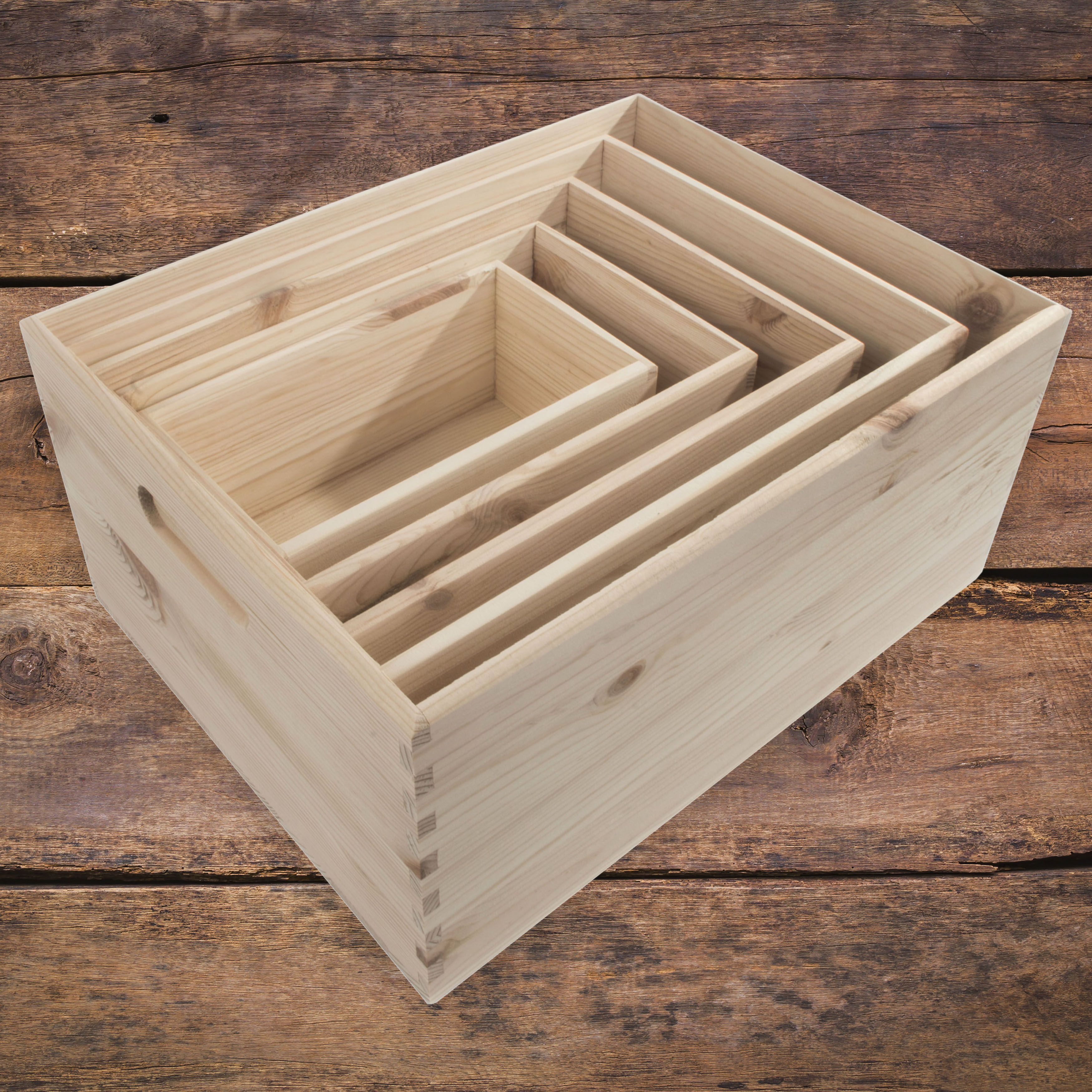 1x en bois caisses Box DECOUPIS Plain Bois Extra Large Storage Craft Boxes Crate