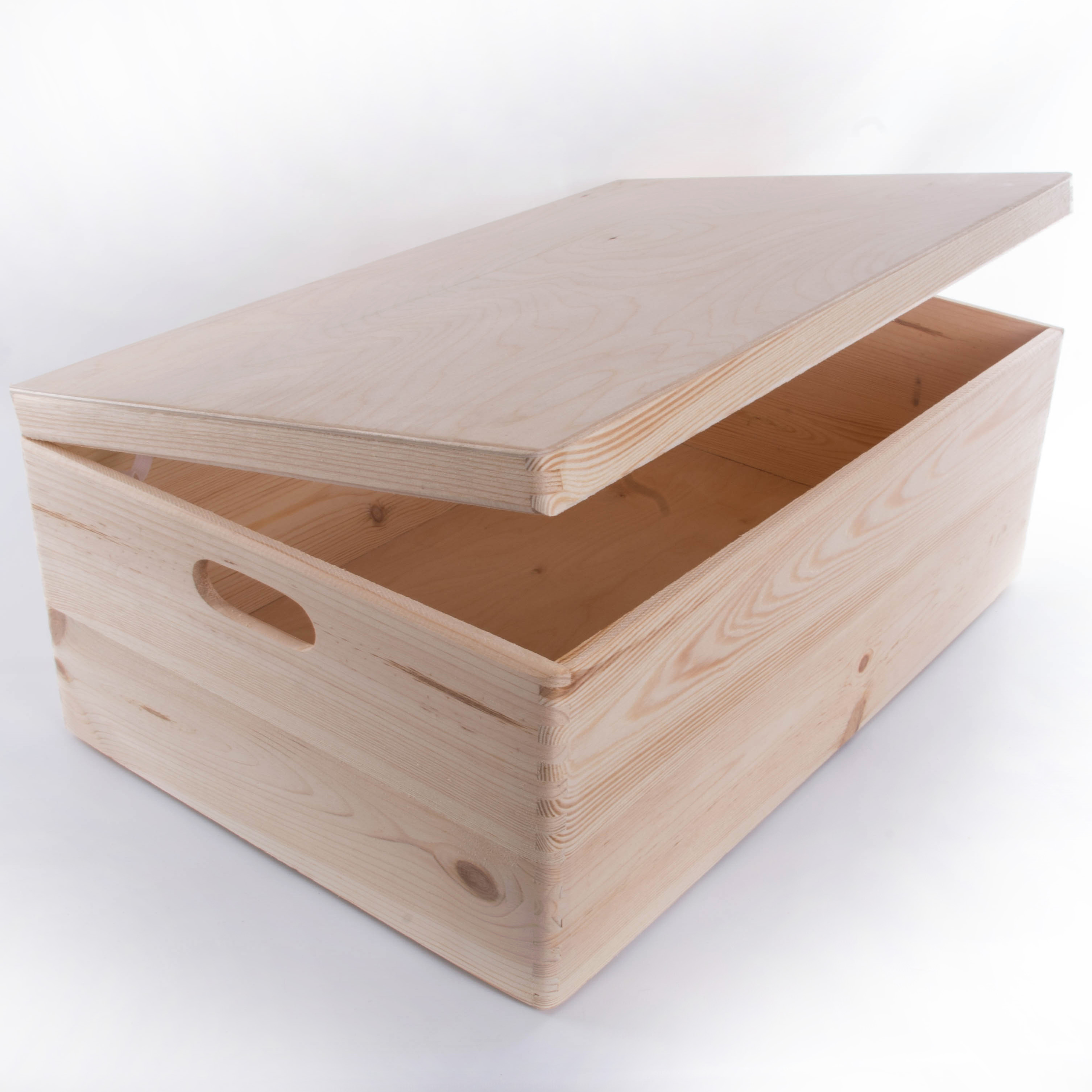 plain wooden toy box